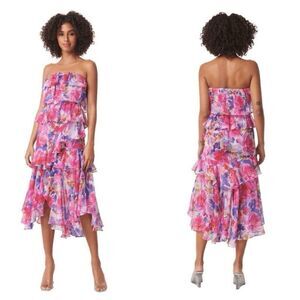 MISA Luciana Dress in Full Bloom Chiffon Ditsy Floral wedding guest party summer
